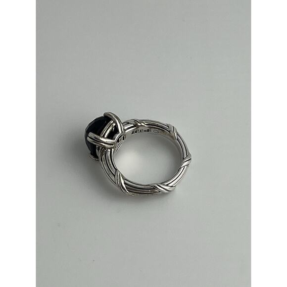 Peter Thomas Roth Onyx (4 ct) Sterling Silver Ring Sz 7 Luxury Designer Elegant - Picture 5 of 14